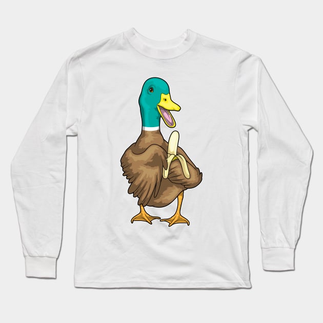 Duck Banana Long Sleeve T-Shirt by Markus Schnabel